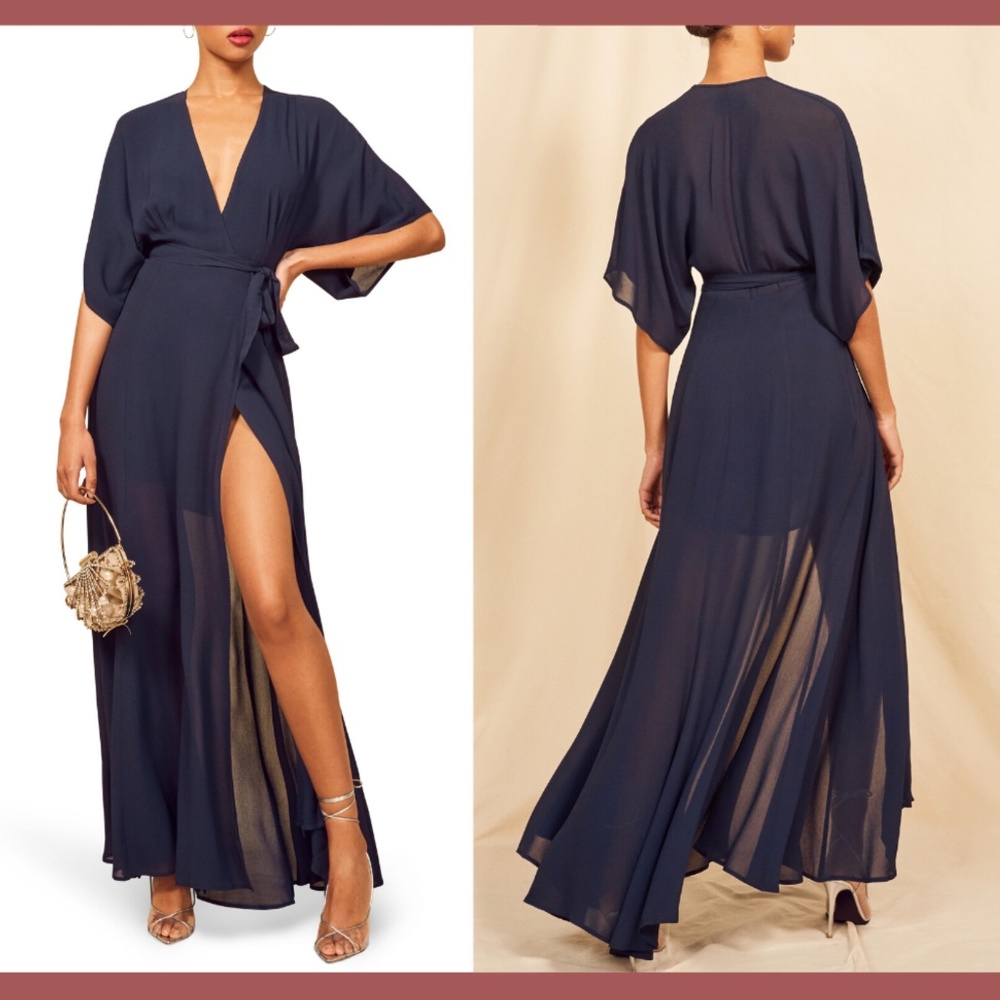 NEW Reformation Winslow Wrap Maxi Dress Gown Small - Picture 1 of 8